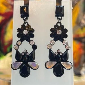 Lane Bryant Long Statement Flower Dangle Earrings 2.25 inch approx